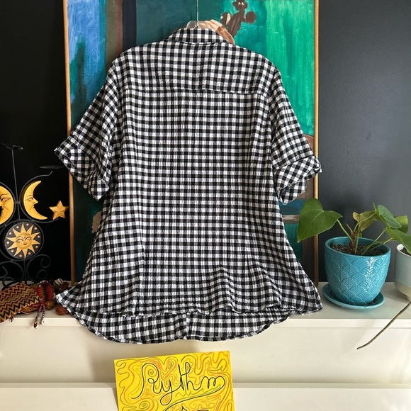 Allison Daley Black and White Checkered Blouse 22W - Picture 11 of 16